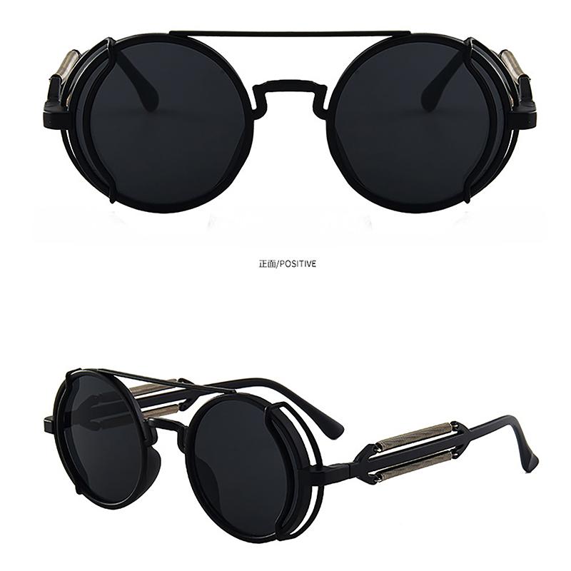 Pc Sunglasses Steam Punk Double Spring Leg Glasses Fashion Trend Round Sunglasses