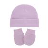 Autumn and Winter Newborn Baby Hat Anti-scratch Gloves Set Solid Color Hood Baby Hat Baby Supplies