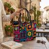 Colorful Boho Tote Bag Large Capacity Quilted Handbag for Daily Use