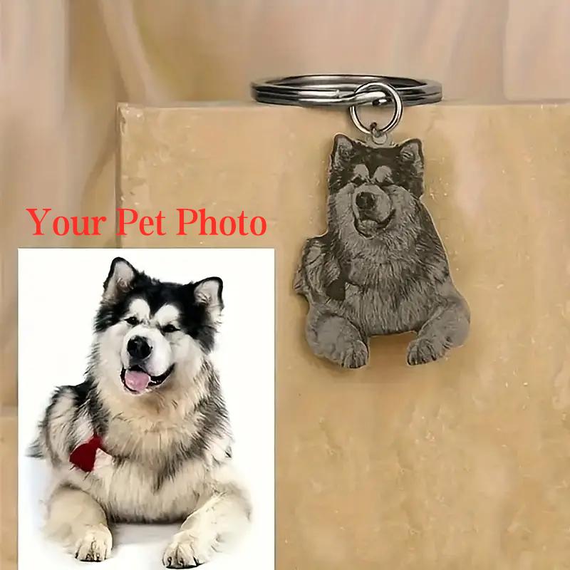 Custom Engraved Pet Memorial Keychain , Dog Cat Horse Bird Portrait, Durable Pet Lover Gift ,Pet Memorial Jewelry