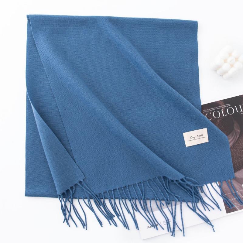 Women S Solid Color Faux Cashmere Scarf Warm Winter Neckwear For Daily Use