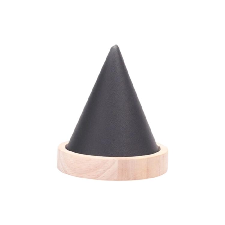 

Professional Photography Prop Cone Display Stand Bracelet Holder for Jewelry User Friendly Wood and Velvets Texture чорний