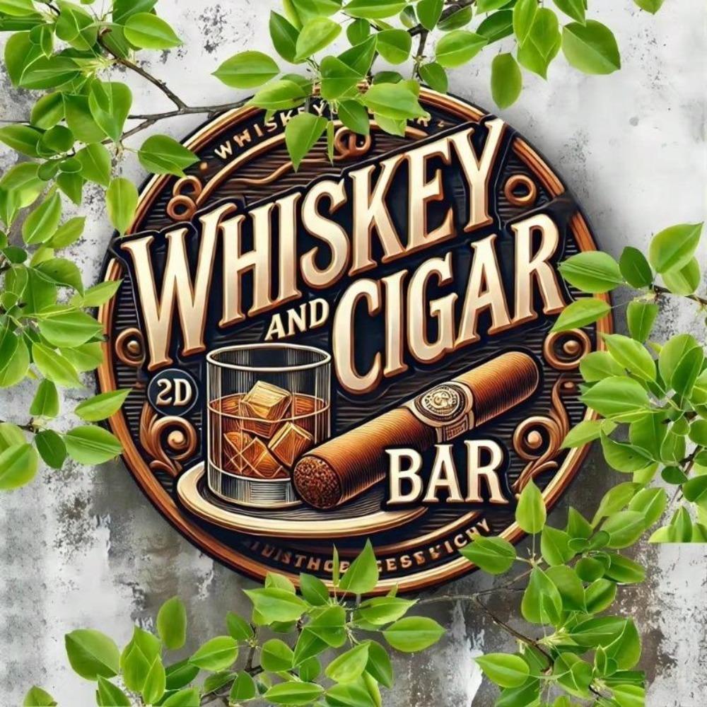 Vintage Whiskey Tin Sign Bar Cave Decor Aluminum Wall Art 8x8 Inch