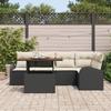 VidaXL Set de salle à manger de jardin 6 pièces avec coussins noir poly rattan acacia 3349585