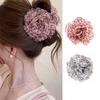 Fabric Flower Shark Hair Clip Non-Slip Leopard Print Hair Clip Hair Claw Clip  Daily Hairstyle