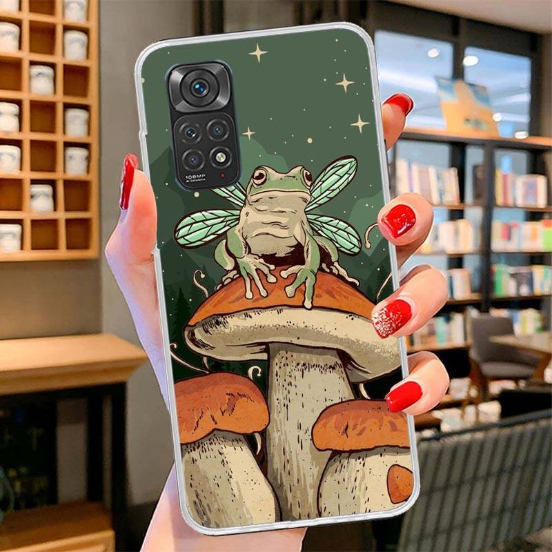 Cottagecore Frog Mushroom Kawaii Cover Phone Case For Xiaomi Redmi Note 15 14 13 12 11 10 Pro Plus 14S 12S 11S 11T 11E 10S Soft