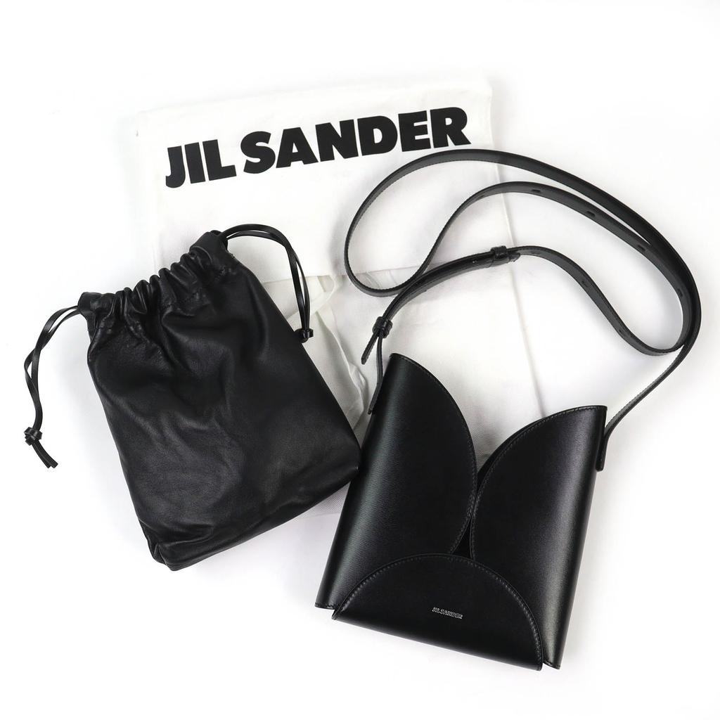 Excellent JIL SANDER Shoulder Bag Curve Crossbody Calfskin Lambskin J07WG0082 Used