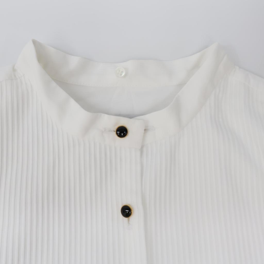 PRUNE GOLD SCHMIDT White PGICOSHI008J Front button frill shirt tops 36 whiteUsed
