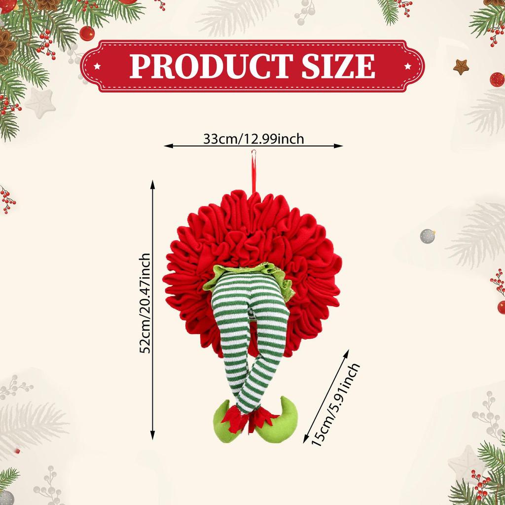 Elf Leg Christmas Tree Decoration Wreath Pendant Front Door Xmas Hanging Ornament Wall Decor for