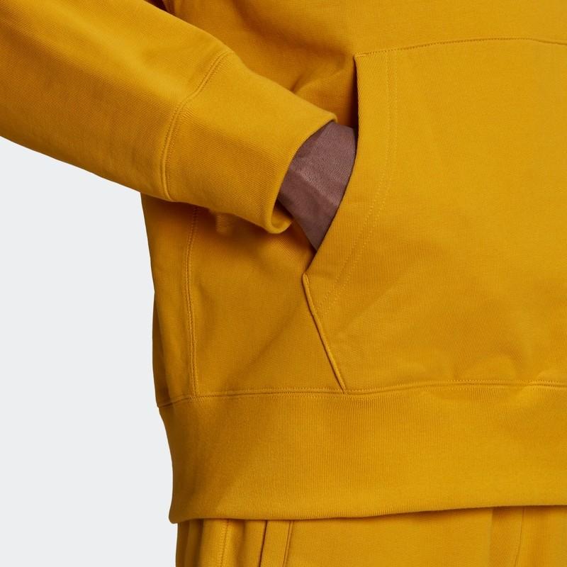 Adidas Originals Trefoil Solid Logo Embroidered Hoodie Men Hoodie Yellow HN6933