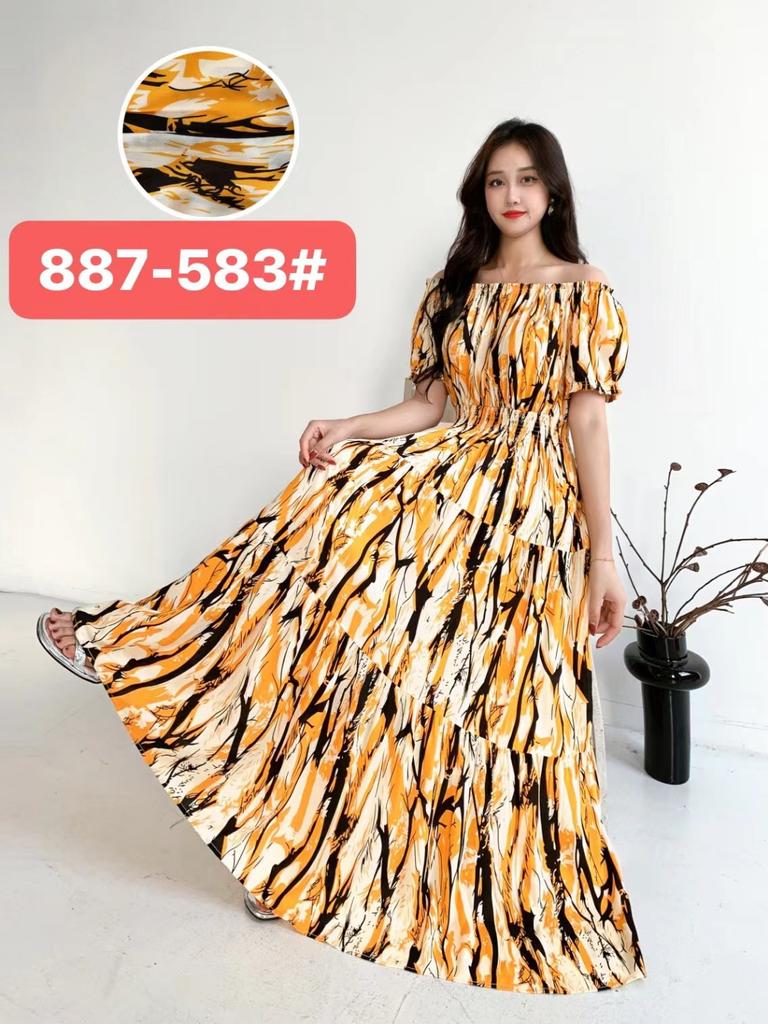 Seaside vacation beach dress cotton floral dress female shabahemi muslim