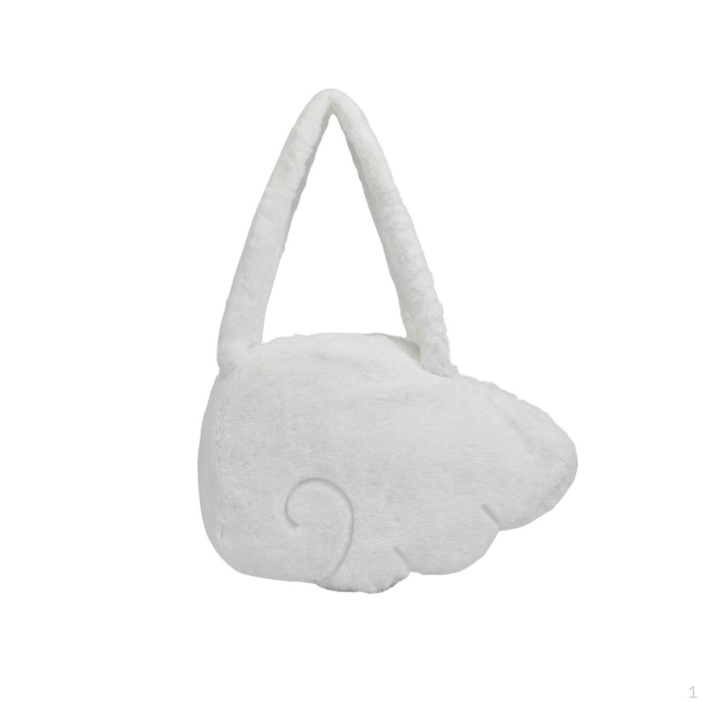 Wing Bag Fuzzy Shoulder Cute Material Handbag for Girls, Teens, Photoshoots, Daily