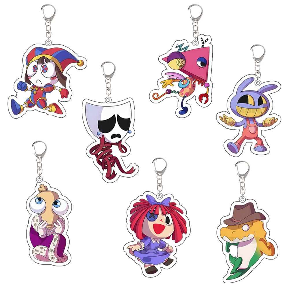 Anime Perifere Acryl Sleutelhanger voor TADC Pomni Jax Ragatha Gangle Zooble Kinger Gummigoo Creativiteit Rugzak Accessoires Cadeau