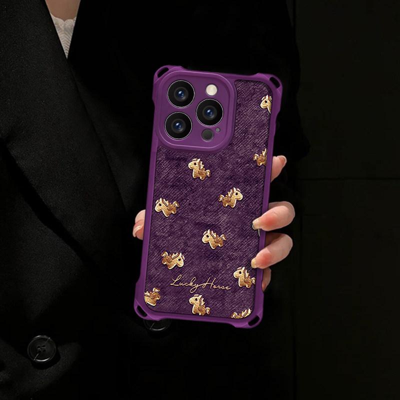 Full screen pony is suitable for Apple 13Pro mobile phone case 17 bracket 16 with lanyard 15p anti-drop 14 new 13 women