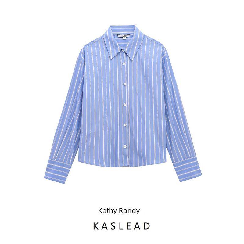Kaslead New Arrival Women's Fashion Style Fashion Minimalist Stripes Poplin Shirt 2797905