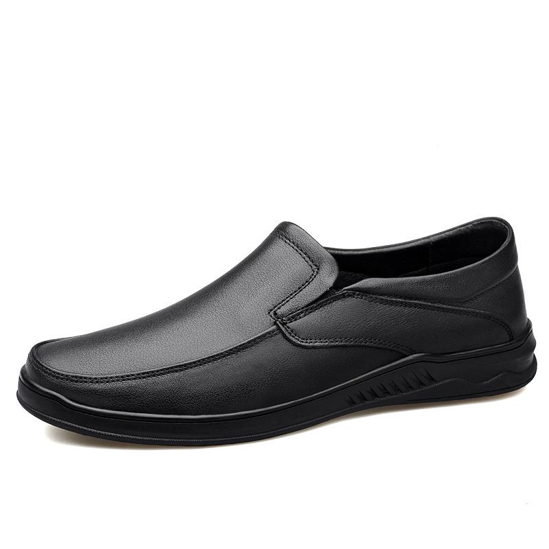 Men s Cross-Border Genuine Leather Slip-On Loafers 40