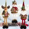 Einziehbares Weihnachtsdekorationspuppen-Set Rentier Schneemann Weihnachtsmann Stehende Ornamente Frohe Weihnachten Heimparty-Dekor