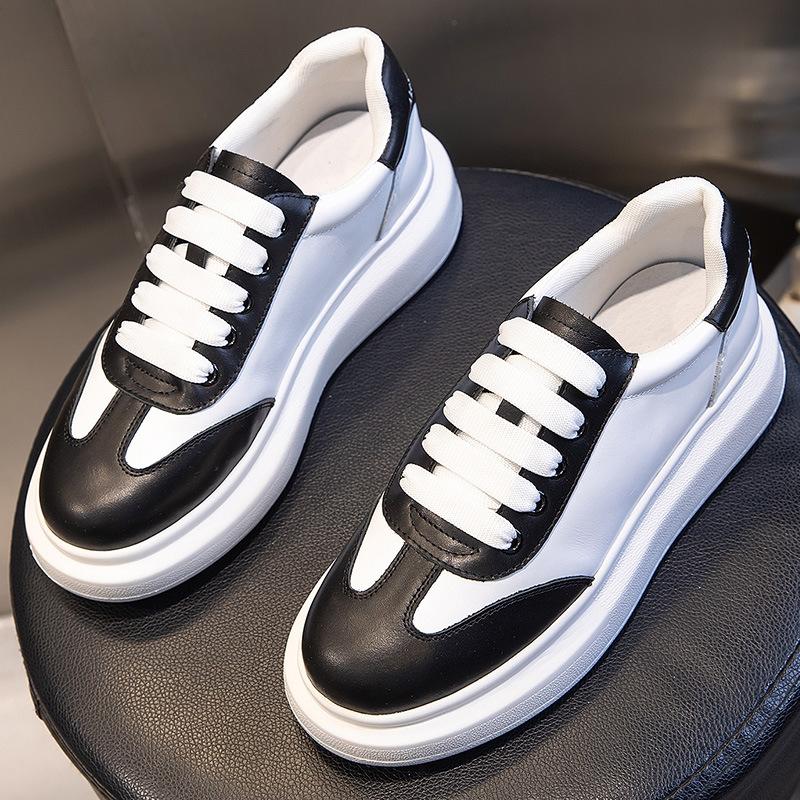 The First Layer of Cowhide Little White Shoes Women's Spring 2025 New Sports Flat-soled Leather Single Shoes Women's Casual Platform Women's Shoes T