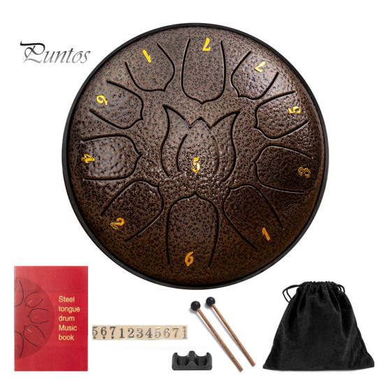 Steel Tongue Drum Set Ethereal Drum with Bag Sticks Music Book Drum Holder Sound Healing Hand Drum for Meditation Yoga Chakra Music Therapy