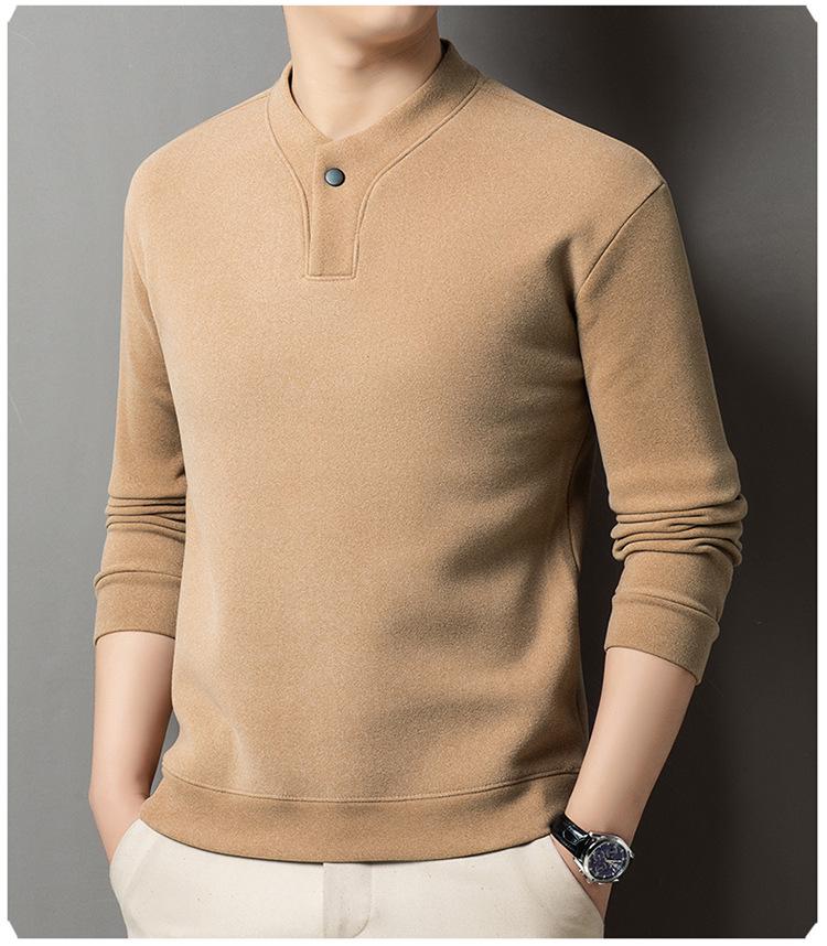 Men's New Arrival Fleece-Lined Hoodie - Simple, Stylish, and Warm with a Single-Button Closure and Long Sleeves.