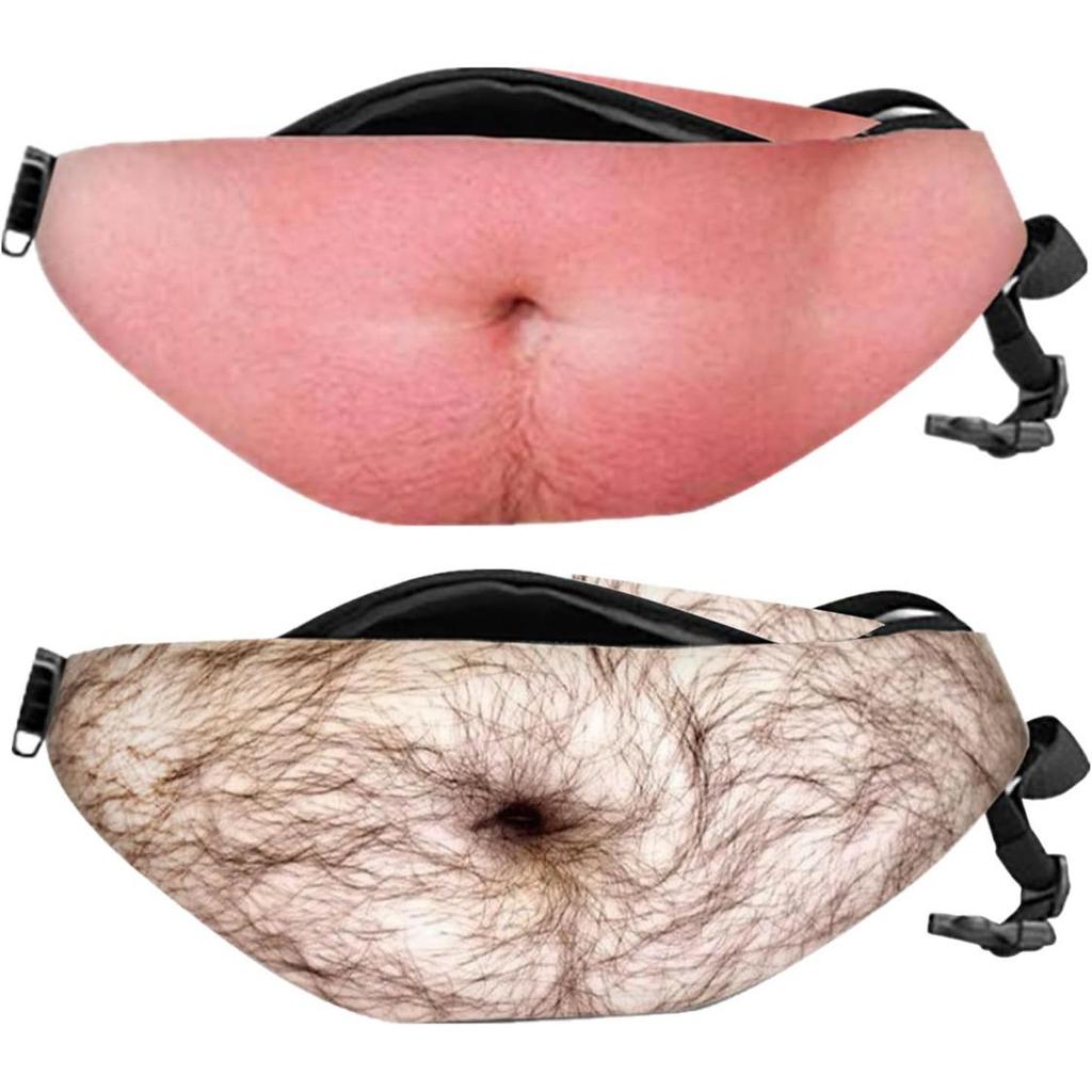 Riñonera Creativa y Rara de Barriga Gorda Riñonera Anti-acoso de Barriga Cervecera Riñonera de Cuero PU de Barriga