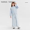 Balabala Girls' Sweet Lace Long Sleeve Two-Piece Set