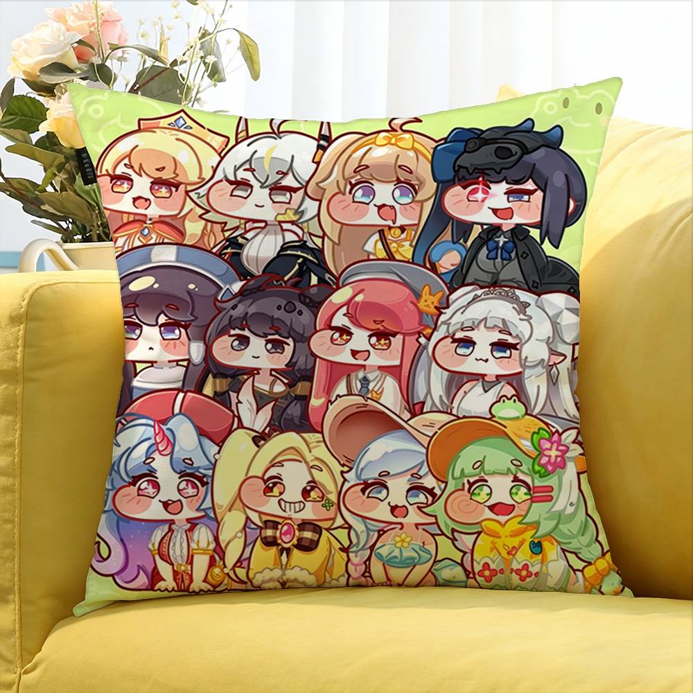 Trickcal Chibi Go G-Game Various Sizes Square Pillow Case For Car Home Bedchamber Decor