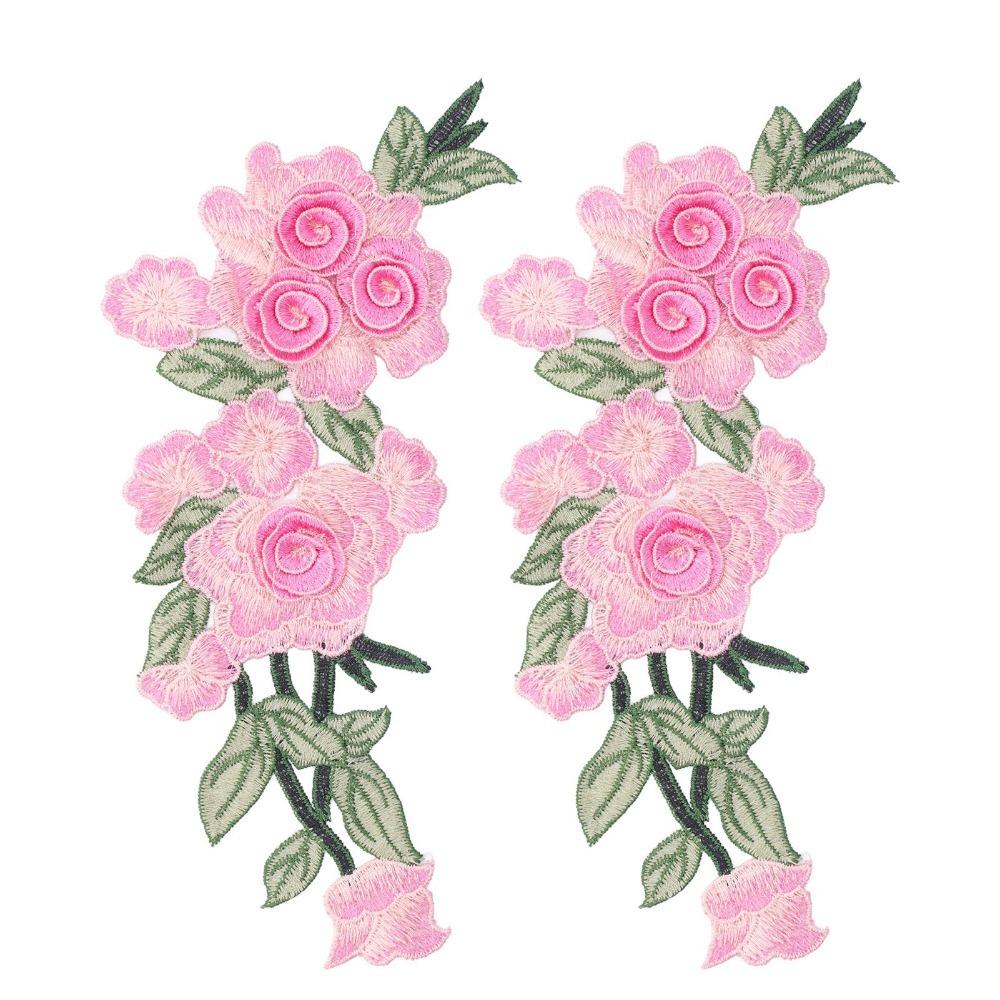 

2pcs Flower Design DIY Clothing Accessories Cotton Flower Cotton Patch Unique Iron-On Patch Vests розы красного