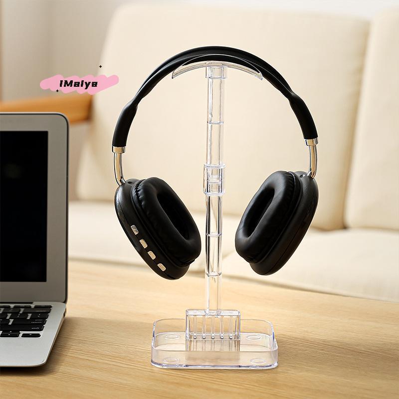 M-1pc Acrylic Headphone Stand With Base Universal Headphone Stand Hanger Transparent Headset Storage Rack Detachable Stand