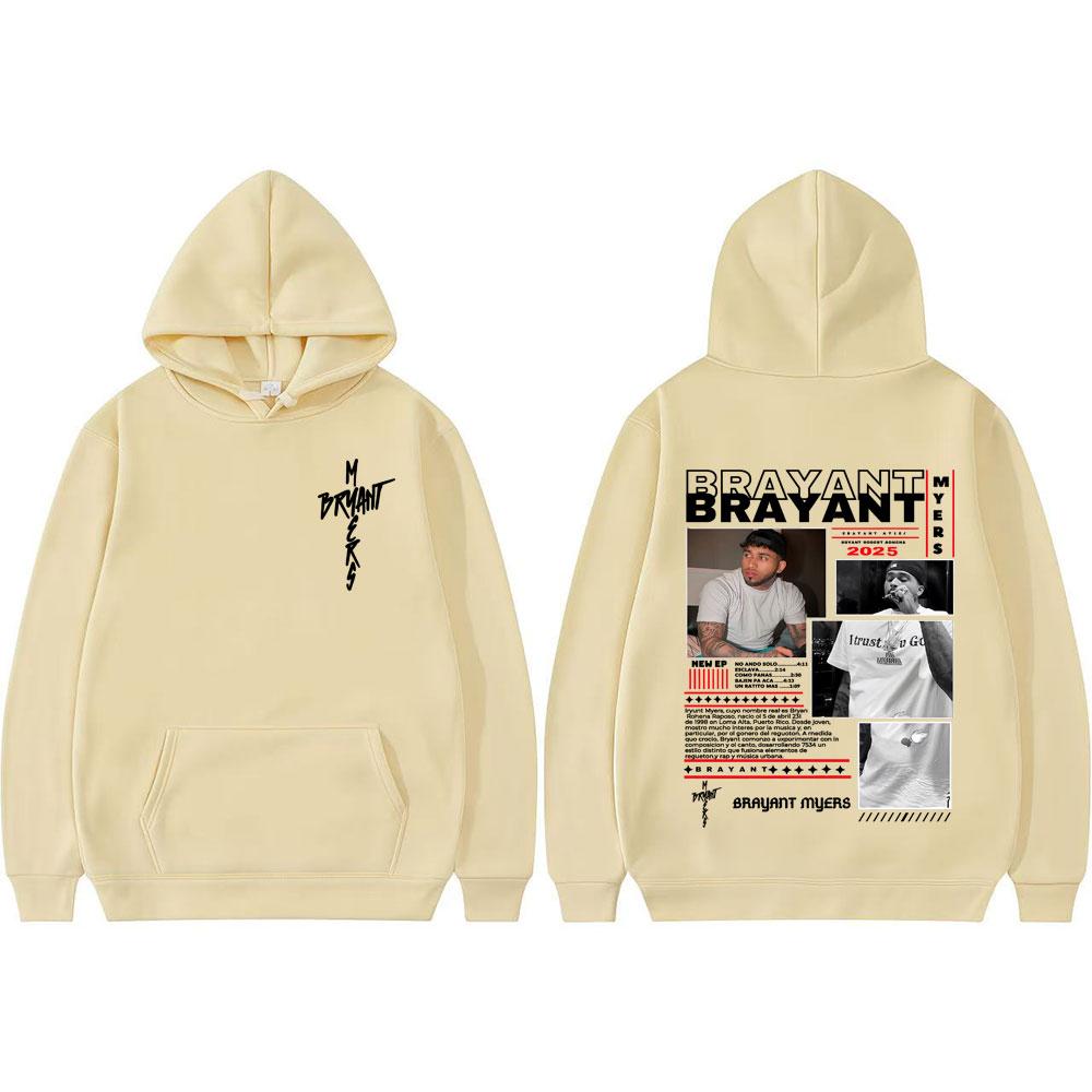 Rapper Bryant Myers 2025 Tour Cover Pullover Men Women Fashion Street Pop Music Hoodie Casual High Quality Oversized Sweatshirts