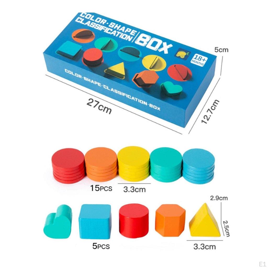 Color Shape Sorting Box Fine Motor Skills Opening Sorter Hand Eye Coordination