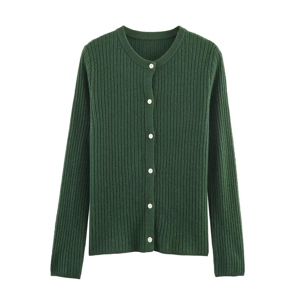 European and American style, new women's fashion, versatile, cross-border elegant multi-color knit cardigan