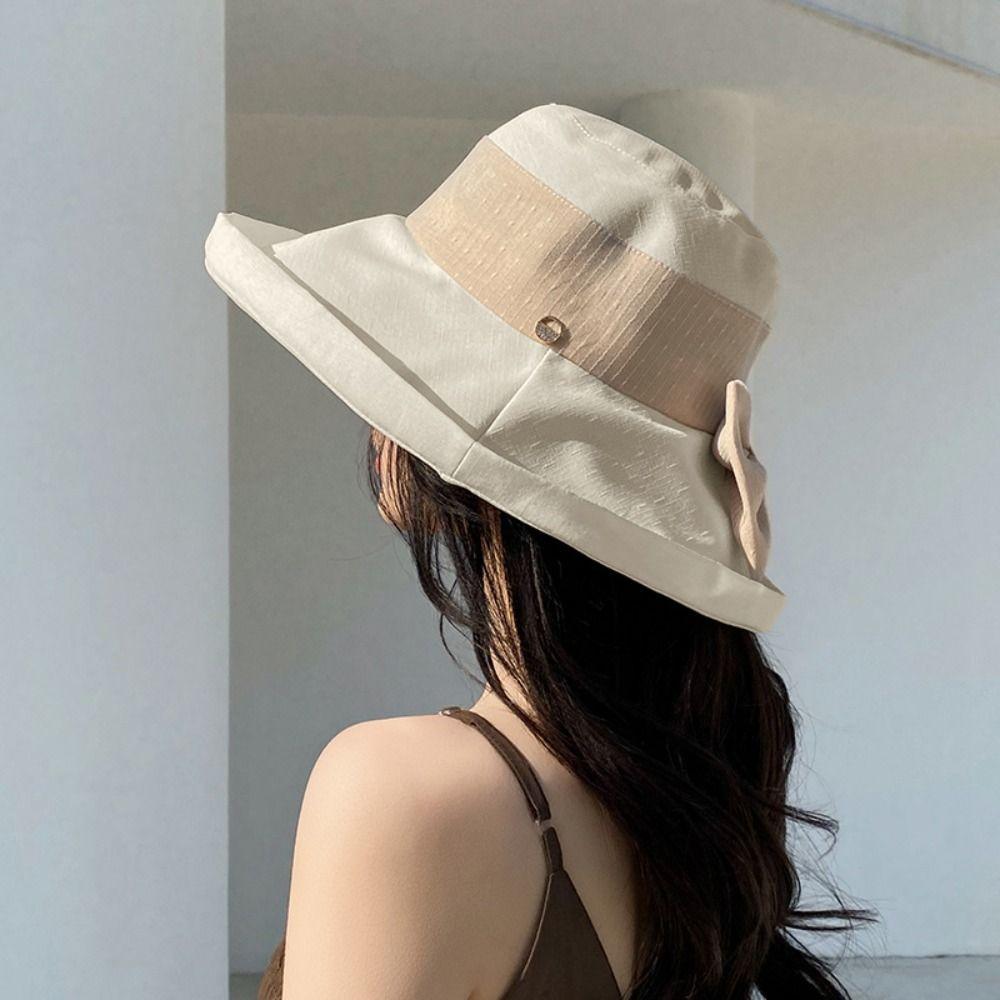 

Anti-UV Bucket Hat Large Brim Sun Hat Portable Fisherman Cap рожевий