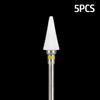 5pcs Milling Cutter For Manicure Set Ceramic Nail Drill Bit Mill Manicure Machine Pedicure Tools for Removing Gel File 3/32 Inch