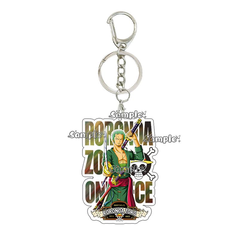 Cartoon Zoro Usopp Luffy Anime Characters Acrylic Keychain Ornaments Fashion Cool Figure Charm Backpack Accessories Keyring Toys