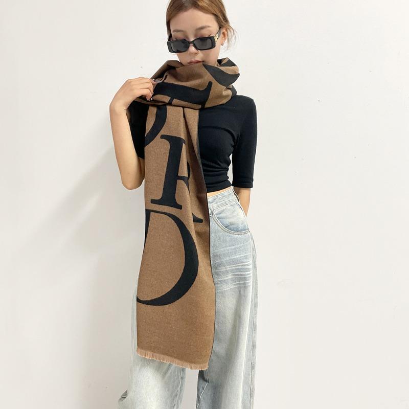 

New fashion shawl premium letter scarf thickened warm wool scarf premium shawl 180*65cm