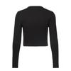Hugo Womens/Ladies Stacked Logo Slim Long-Sleeved Crop Top