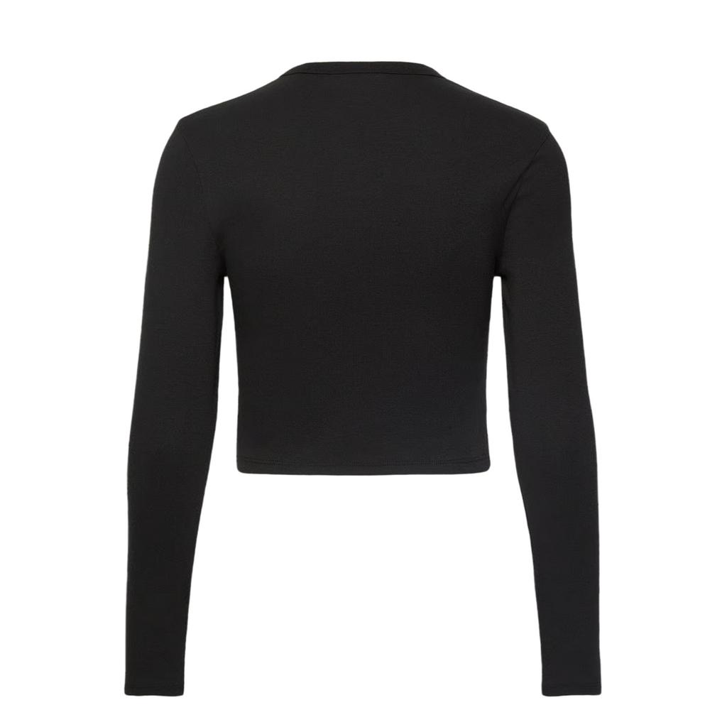 Hugo Womens/Ladies Stacked Logo Slim Long-Sleeved Crop Top