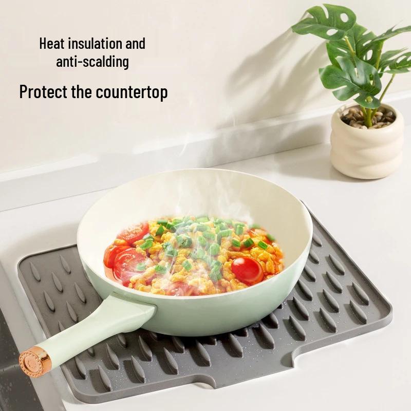 Non-Slip Silicone Kitchen Mat: Heat-Resistant, Anti-Scald, Multi-Use for Countertop, Chopping, and Drain