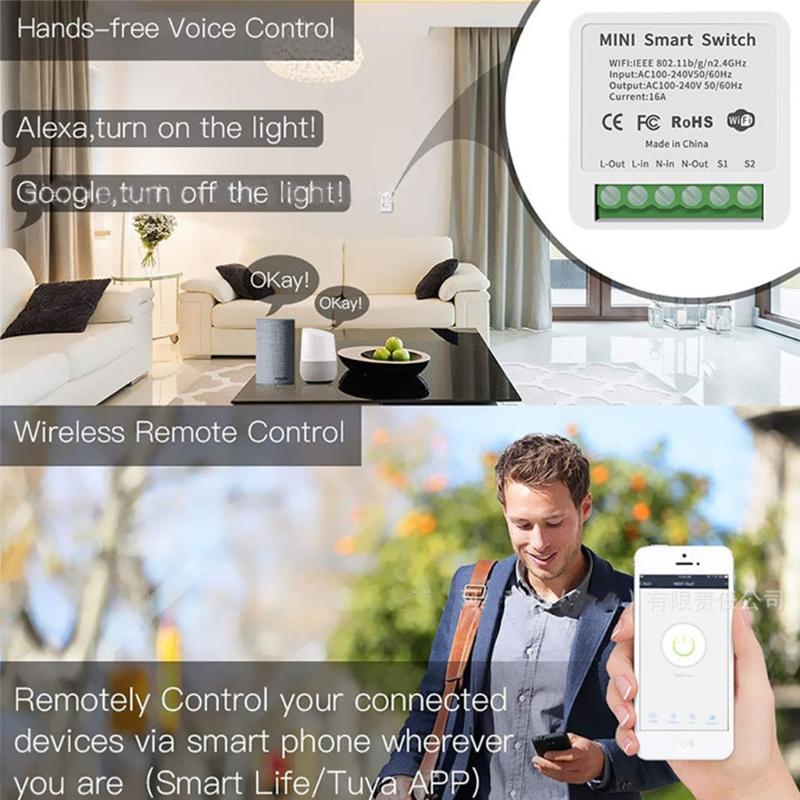 10A/16A Wifi Intelligent Break Device Wifi for Smart Switch with Voice and App Control for Alexa Google-home for Smart S