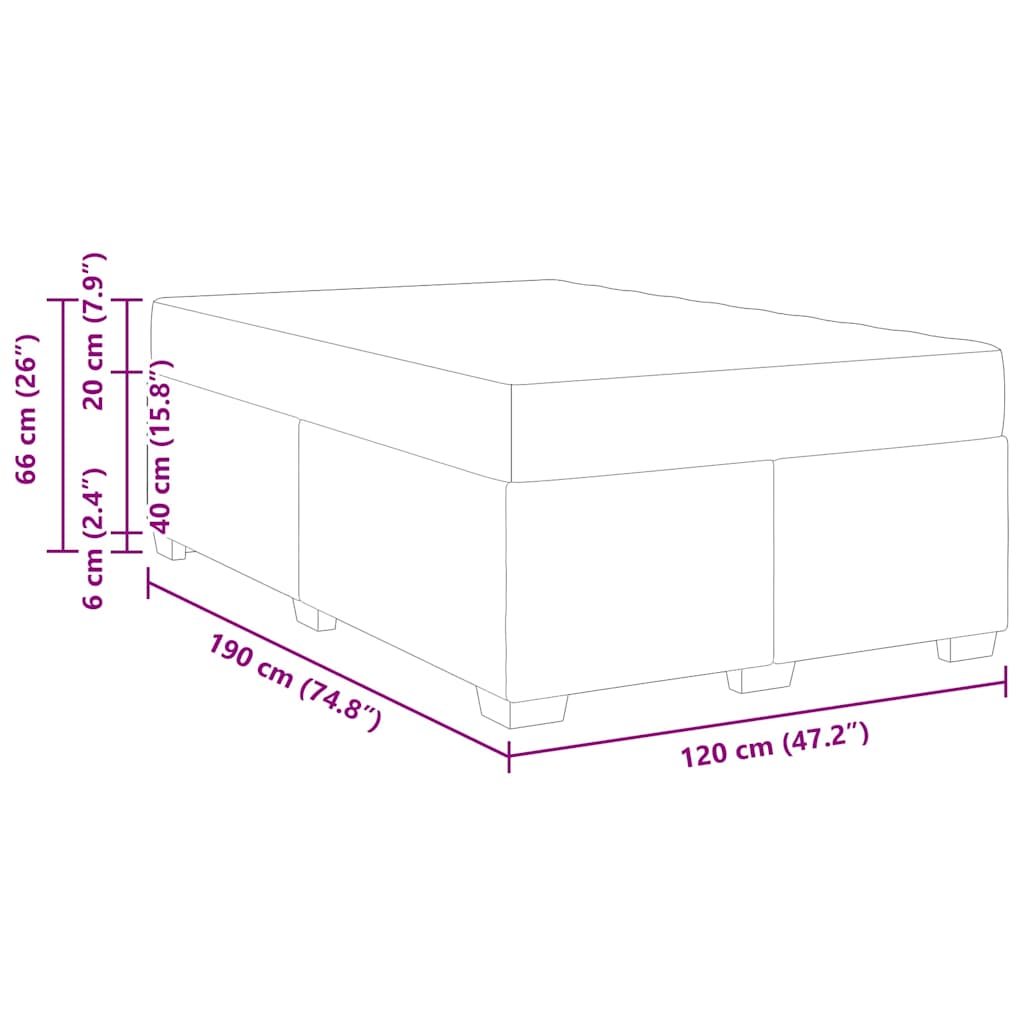 Bed Frame with Mattress Black 120 x 190 cm Fabric