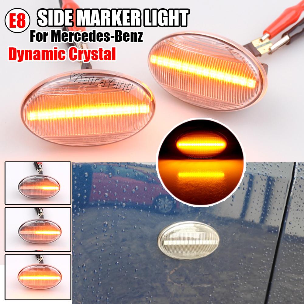 2x Dynamic LED Turn Signal Lights Side Marker Car Accessories for Mercedes-Benz Smart 450 & Benz W639 W168 W447
