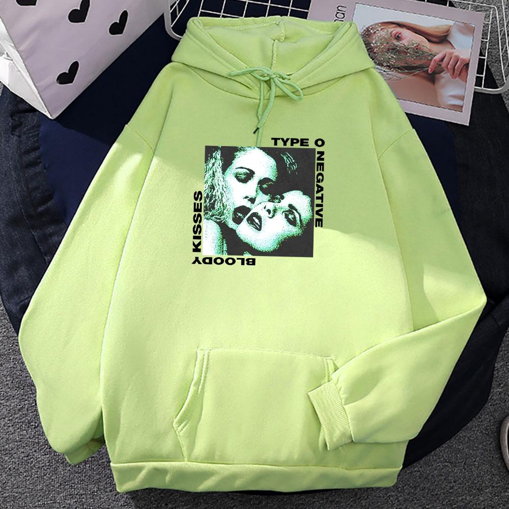 Bloody Kisses Type O Negative Hettegensere Rockeband Heavy Mental Gensere Mote Herre/Dame Klær Gotisk Vinter Unisex hettegenser