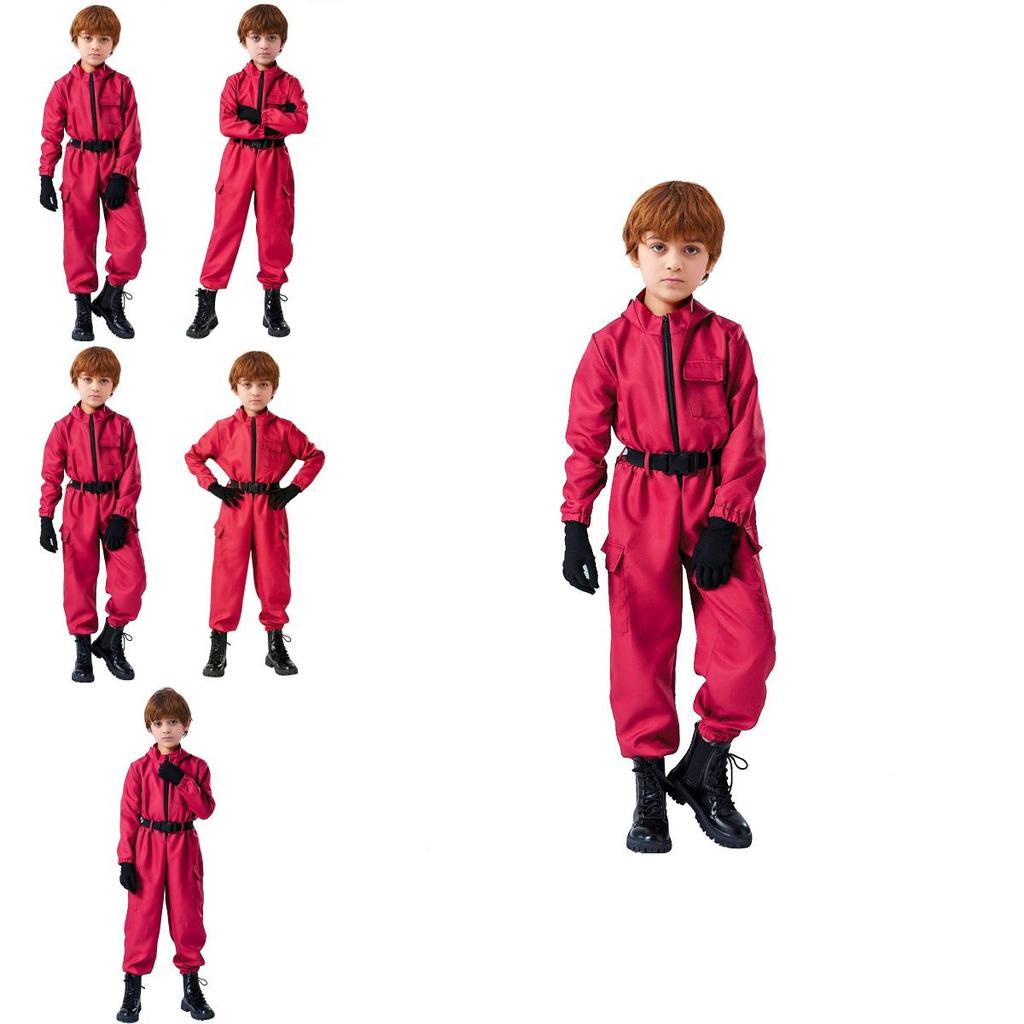 Traje de Role Play do Jogo da Lula Bodysuit Vermelho com Tecido de Poliéster para Adolescentes e Cosplayers Fantasia de Halloween