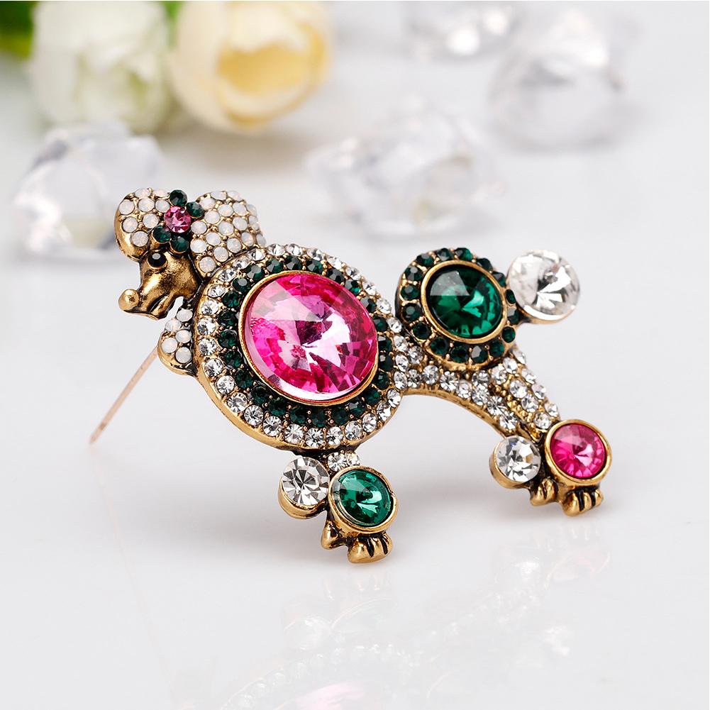 Women Lady Fashion Cartoon Lovely Colorful Dog Puppy Brooch Clothing Accessories