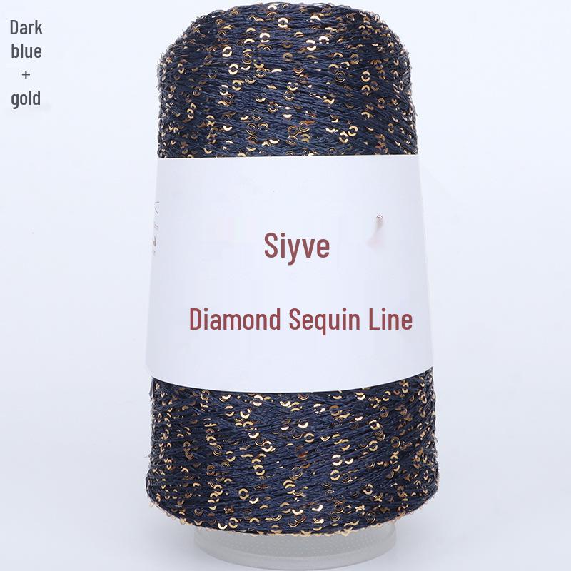 Filato di paillettes Siyue 2mm - Lana tessuta a mano per progetti fai da te (100 grammi)