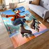Flannel Rug Goofy Roller Skating in Retro Roller Rink Funny Cartoon Art Home Decor