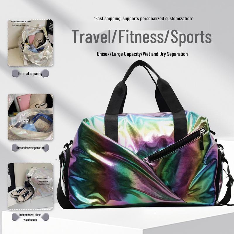 Water-Repellent Travel Bag with Wet/Dry Separation, Large Capacity, Portable, Features Independent Shoe Compartment