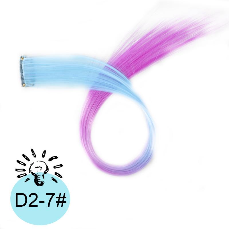 One Card Gradient Hanging Ear Dye Three Color Hair Extension Wig BB Clip Colored Wig Women's Synthetic Wig Halloween Music Festival Party Use