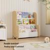 Mehrschichtiges Kinder-Bücherregal aus Massivholz mit abnehmbarem Stoff, Standregal für Kindergarten und Baby-Bücher